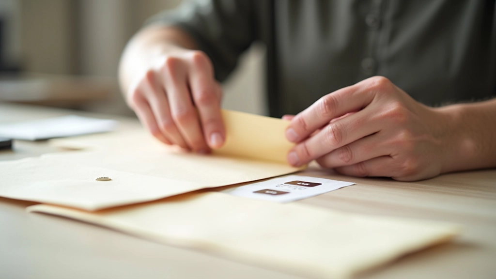 Hands organizing envelopes and cash for budgeting system