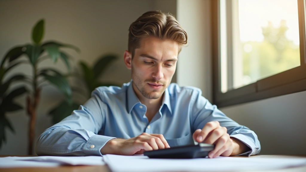 Person working at laptop reviewing budget spreadsheet
